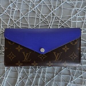 Louis Vuitton Brown Monogram Wallet with Purple Flap